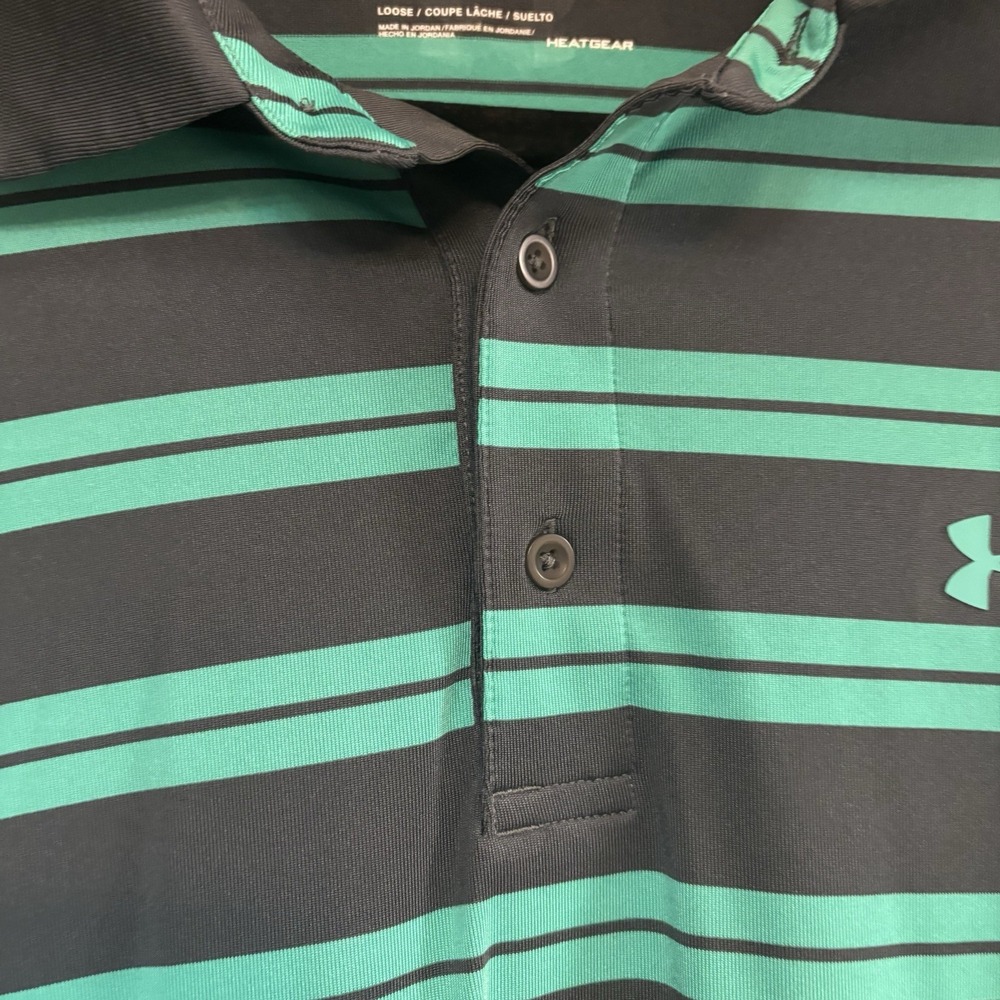 Under Armour Heat Gear Men's XXL Loose Polo Shirts Bundle Lot Of 2 Blue/Green - Picture 4 of 10
